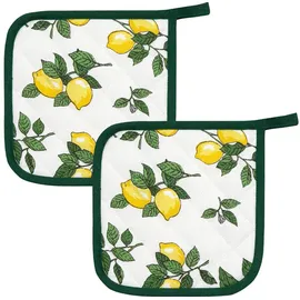 Kracht Topflappen "Zitronen" 2er-Pack gelb-grün Größe 22x22 cm