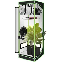 Wolketon Growzelt Komplettset 60x60x140 Cm Indoor Grow Set Mit 4" Belüftungssat Grow Tent Kit Led Grow Light Grow Lampe Kohlefilter