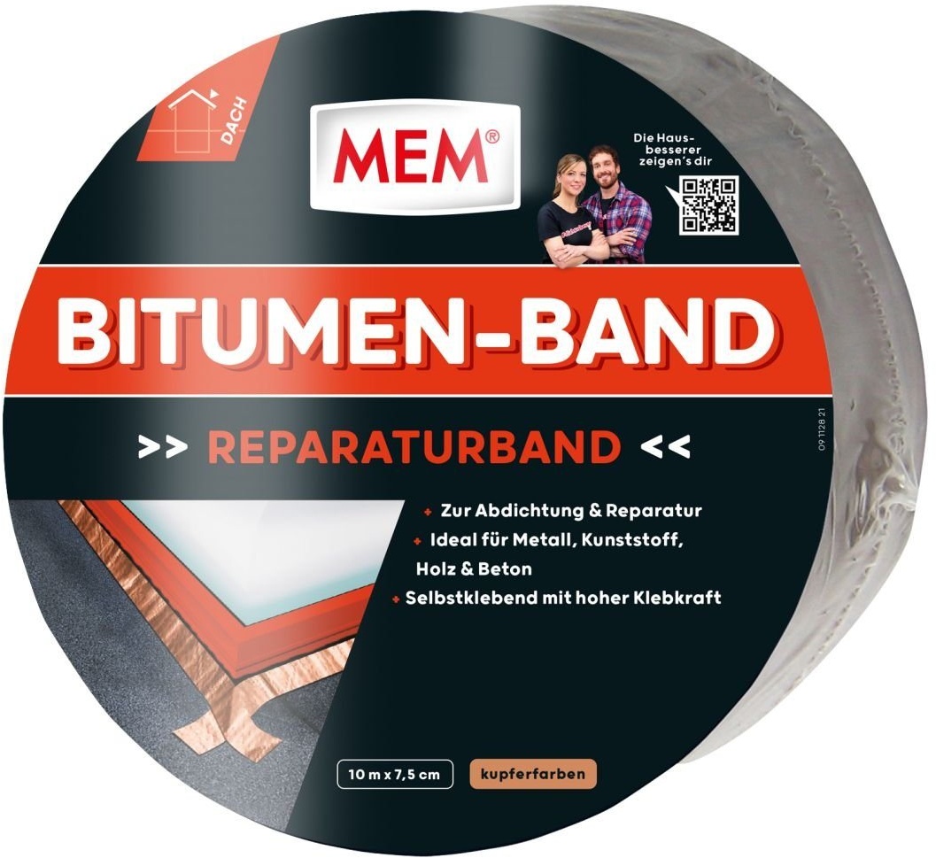 MEM Bauchemie Dichtband MEM Bitumen-Band 10 m x 7,5 cm kupfer