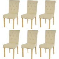 Mendler 6er-Set Esszimmerstuhl Chesterfield II, Stuhl Küchenstuhl, Nieten Kunstleder,