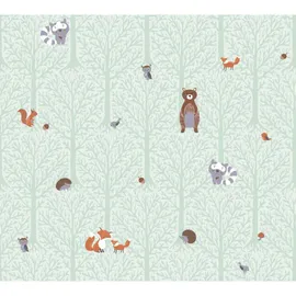 A.S. Création Little Love Vliestapete 64 cm x 10 m 300 g grün/braun/orange 381192