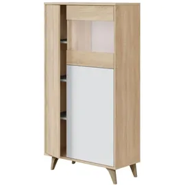 Habitdesign Kikua Plus Vitrine 77 x 33 x 142 weiß