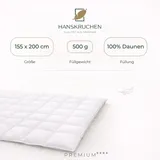 HANSKRUCHEN GmbH Hanskruchen® Bettdecke Daunen 100% 155x200 cm Leicht waschbar Allergiker Daunendecke atmungsaktiv Bettdecke weiß - Weiß