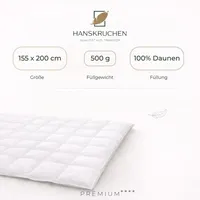 HANSKRUCHEN GmbH Hanskruchen® Bettdecke Daunen 100% 155x200 cm Leicht waschbar Allergiker Daunendecke atmungsaktiv Bettdecke weiß - Weiß