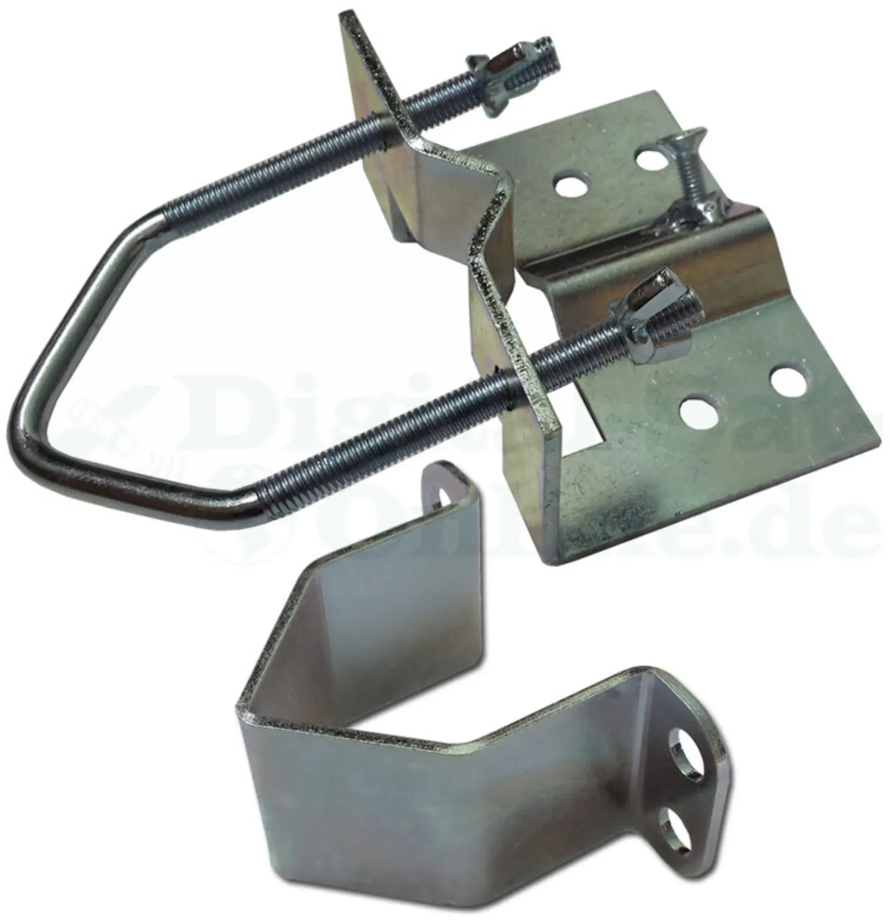 Mastmontageset - Mastschelle + Mastfuß für Antennen Mastbefestigung bis Ø 48-50 mm