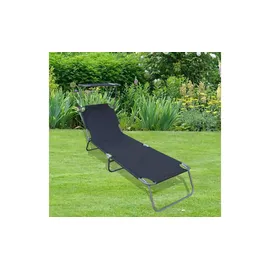 VCM Sonnenliege Klappliege 185 x 55 x 24 cm Anthrazit