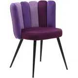 home24 Stuhl, Lila, Metall, Textil, Rundrohr, 58.5x79x55.5 cm, Esszimmer, Stühle, Esszimmerstühle, Vierfußstühle