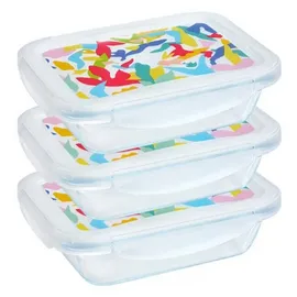 Pyrex Frischhaltedose rechteckig blau 0,8 l 3-teiliges Set