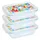 Pyrex Frischhaltedose rechteckig blau 0,8 l 3-teiliges Set