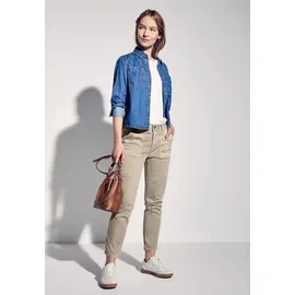 STREET ONE STREET ONE, Damen, Gr. 31, Länge 28, beige (beige washed), Denim/Jeans, Obermaterial: 81% Baumwolle, 17% Polyester, 2% Elasthan, unifarben, loose fit lang, Jeans, mit Stretch