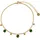 FIRETTI Fußkette mit Anhänger FIRETTI "Schmuck Geschenk Körperschmuck Kreise Kugeln", gold (gelbgoldfarben, grün, grün), Fußketten, Damen, Edelstahl, mit Zirkonia (synth.)