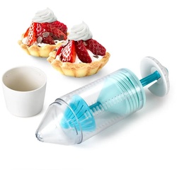 Betty Bossi Spritzbeutel Deco Cream Whipper (2-tlg) für Sahne und Sahnezusatzprodukte blau|weiß