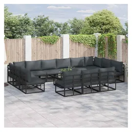 vidaXL Garten-Lounge-Set 13-tlg. schwarz Aluminium