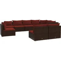 vidaXL Garten-Lounge-Set 9-tlg. braun