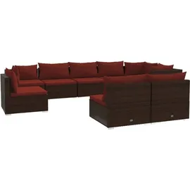 vidaXL Garten-Lounge-Set 9-tlg. braun
