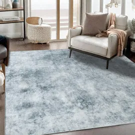 Tinyboy-hbq Teppich Grau Weiß Kurzflorig 120x160cm