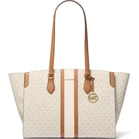 Michael Kors Becca Large Shopper Kunstleder Beige/Weiß