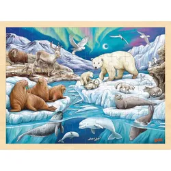 goki Einlegepuzzle »Polarnacht«, Holz, 96 Teile