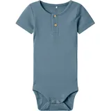 NAME IT Rib Baby Body Kurzarm in Blau 56