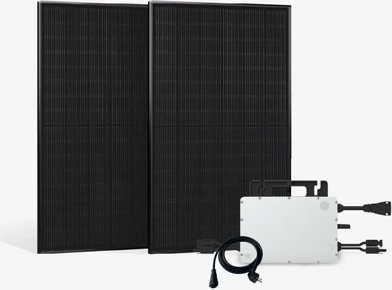 Solavita 900 W Balkonkraftwerk-2*450 All-Black Solarpanels & Microinverter HMS-800-2WB