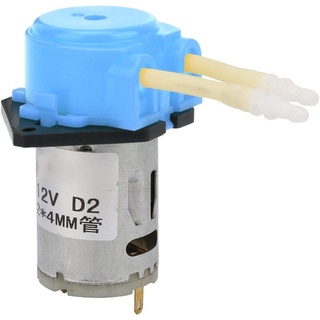 DC 12V Mini Schlauchpumpe, Blau ABS 2 × 4mm Micro Wasser Flüssigkeit Schlauchpumpe Silikonschlauch Für Aquarium Lab Analytical