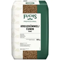 FUCHS Professional - Kreuzkümmel/Cumin ganz | scharf-aromatischer Geschmack für Curries, Chilis und Fleischgerichte | Profi-Qualität für Großverbraucher und Gastronomie | 800 g im Beutel