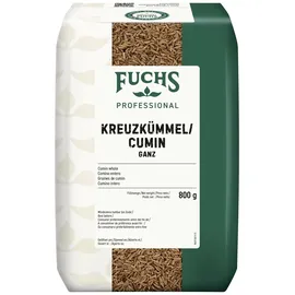 FUCHS Professional - Kreuzkümmel/Cumin ganz | scharf-aromatischer Geschmack für Curries, Chilis und Fleischgerichte | Profi-Qualität für Großverbraucher und Gastronomie | 800 g im Beutel