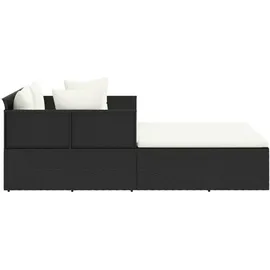 vidaXL Sonnenliege mit Kissen 182 x 118 x 63 cm Schwarz