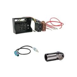 Set: Quadlock - ISO Autoradio KFZ Kabel + Fakra Antenne Radio Stecker für Peu...