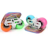 Freeskates Drift-Skates mit geteiltem Skateboard-Design, Aluminium-Legierung, Rollen mit hoher Elastizität und doppelter Radstandhalterung, ultimative Freeskates (Blau und Pink)