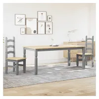 VidaXL 3-tlg. Essgruppe Panama Grau Massivholz Kiefer