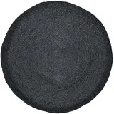 Marrakesch Orient & Mediterran Interior Ethno Boho Deko Jute Teppich Abrila rund 80cm Schwarz