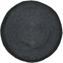 Marrakesch Orient & Mediterran Interior Ethno Boho Deko Jute Teppich Abrila rund 80cm Schwarz