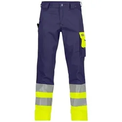 Omaha Warnschutzhose, dunkelblau/neongelb, Schrittlänge Standard, Größe 42 - dunkelblau - 42
