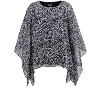 GOLDNER Tunikbluse mit Chiffon-Überwurf schwarz 52
