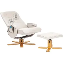 Beliani Massagestuhl RELAXPRO Kunstleder 75 x 100 x 80 cm Hellbeige mit Fußstütze