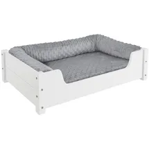 Erst-Holz Hundebett Kuscheliges 80 x 50 cm weiß