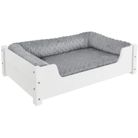 Erst-Holz Hundebett Kuscheliges 80 x 50 cm weiß