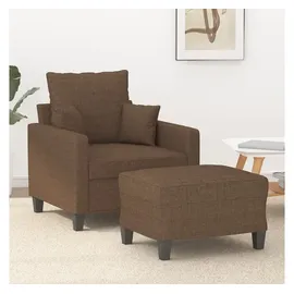 vidaXL Sessel mit Hocker 77 x 80 x 60 cm Braun