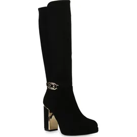 VAN HILL Damen Klassische Stiefel Plateau Vorne Schuhe 840613 213375 Schwarz Velours, 38 - 38