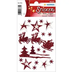 HERMA Aufkleber Weihnachtsmotive, rot, 18 Etiketten