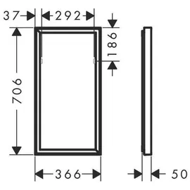 Hansgrohe Xarita E Spiegel mit LED-Beleuchtung und IR Sensor, weiß matt