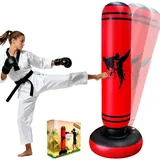Quintrost Boxsack für Teenager ab 14 Jahren 165cm Standboxsack Aufblasbarer Jugendliche Boxsack Stehender, Geschenk für Jugendliche Üben von Karate, Kickboxen,Taekwondo, MMA