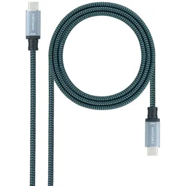 NANOCABLE USB-C auf USB-C 2 m Grau/Schwarz