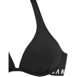 Elbsand Bügel-Bikini, mit kontrastfarbenen Markenschriftzügen, schwarz