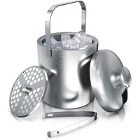 Arendo Eiseimer, Edelstahl, 1,3 l, doppelwandig, mit Deckel,