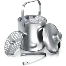 Arendo Eiseimer, Edelstahl, 1,3 l, doppelwandig, mit Deckel,
