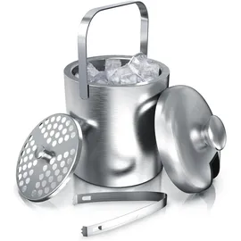 Arendo Eiseimer, Edelstahl, 1,3 l, doppelwandig, mit Deckel,
