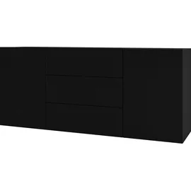 INOSIGN Buffet Glora Mit 3 Schubladen und 2 Türen, schwarz 140cm