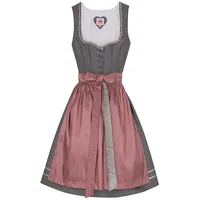 Spieth & Wensky Dirndl Berbing Dirndl 2-teiliges Midi-Dirndl Kleid Dirndl Trachtenkleid kurz 60cm grau 36/S